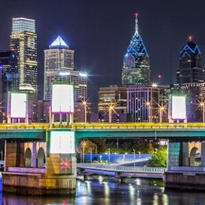 Philadelphia's Photograph of Skyline with South Street Bridge (20x60),Wall Art,Philly Art,Canvas Art.