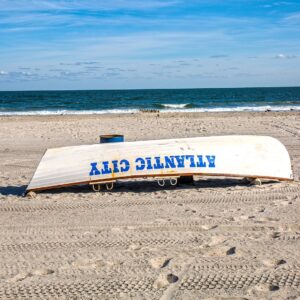 Atlantic City Boat at the Ocean is Giclee On Canvas 30x40