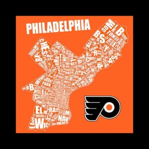 Philadelphia Typography Flyers Map
