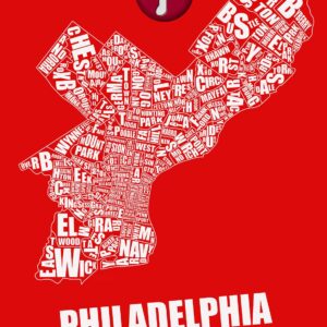 Philadelphia Neighborhood Typography City Map On paper