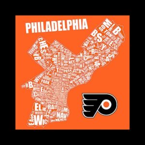 Philadelphia Typography Flyers Map 20x20