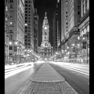 Philadelphia City Hall Black and White -vertical-Canvas Art-Philadelphia Art-Wall Art-Prints.
