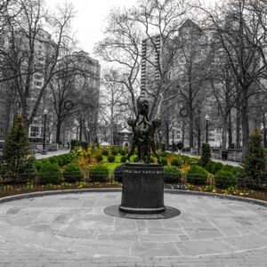 Philadelphia Rittenhouse Square at Winter (16 x24) Black & White.