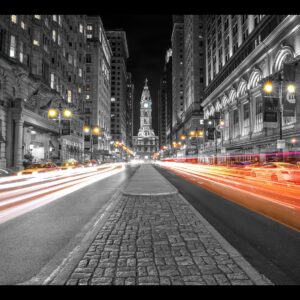 Philadelphia City Hall ,Black and White,(30x40) Canvas Art.