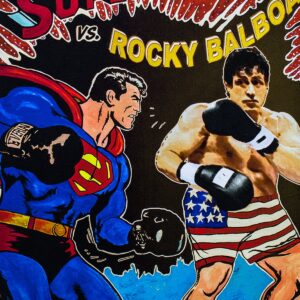 Rocky Balboa VS Superman Canvas Art(30x40) ,Prints,Posters,Wall Art,Comic Art.