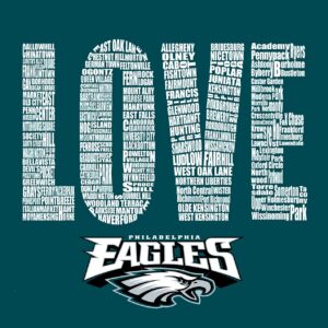 Philadelphia Love Eagle Typography Art,Canvas Art(30x40) Art On Canvas,Prints,Posters,Wall Art.