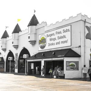Wonderland at Ocean City NJ,Canvas Art Black and white,(20x40)