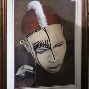 Mask 3 is original Pastel Painting by Laurie Cooper and it comes framed and matted (40 x51)Black Art,african American Art.