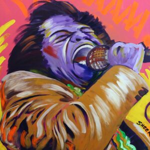 James Brown ,Canvas Art by Sheek ,Red Back ground, (12 x14),Jazz ,Music,Prints,Wall Art.