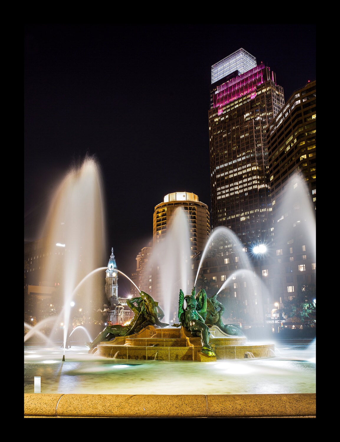 Philadelphia Logon SQ (20x27) Canvas Art,Art on Canvas,Prints,Wall Art,City Art,City Hall,Prints.