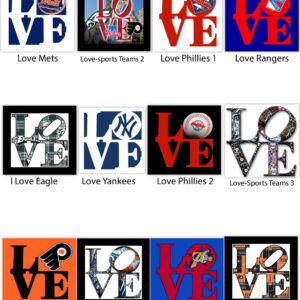 Love ,Pop Art -(sports Teams 2),Philadelphia,Pa-Sports Art,Canvas Art,Eagle,Flyers.