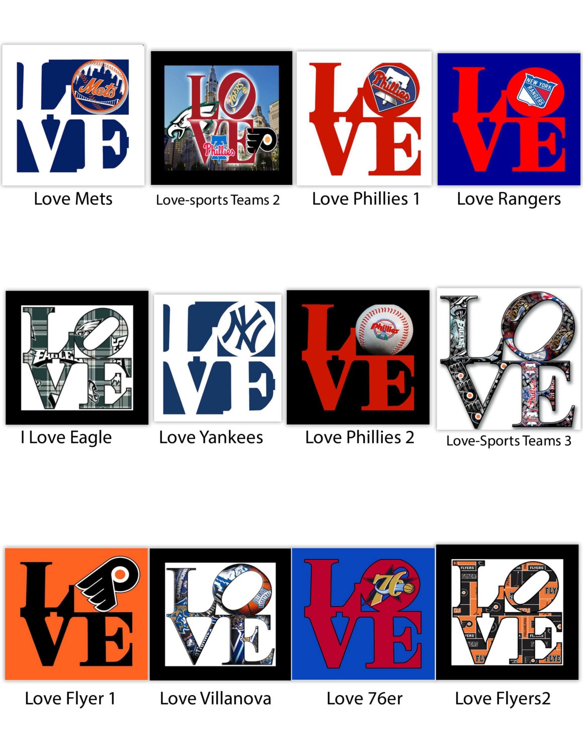 Love ,Pop Art -(sports Teams 2),Philadelphia,Pa-Sports Art,Canvas Art,Eagle,Flyers.