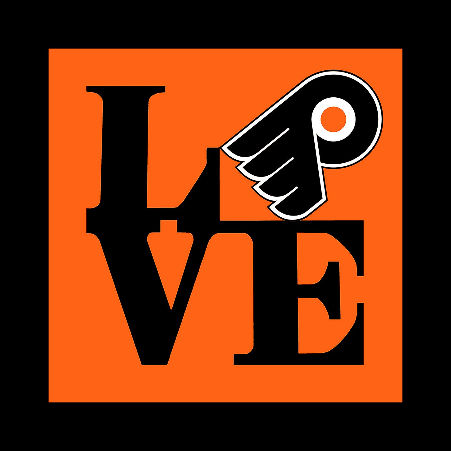 Love Flyers ( Philadelphia Team) 12 x12, Art on Canvas