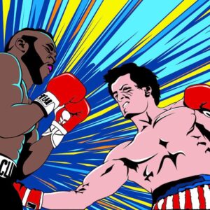 Rocky Balboa With Mr T Pop Art,Canvas Art (20x27),Sports,Boxer,Comic,Philadelphia Art.