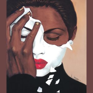 Face Reality Female by Laurie Cooper 12 x14,African American Art
