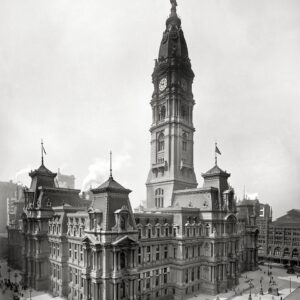 Philadelphia City Hall Old vintage (20x27) Canvas Art,Old Philadelphia,Vintage Philly,Prints.