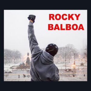 Rocky Balboa facing Philadelphia Skyline(12 x14) canvas Art,Wall Art,Office Art,Prints.