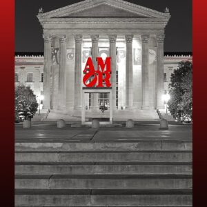 Philadelphia Museum with Love Amor,(20x27) Canvas Art.