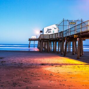 sunset at Ocean city ,NJ Fishing pier,Canvas Art,Photo,Photography,(12 x14).