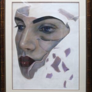Red Lips is Original Pastel By Laurie Cooper Framed and Matted (41 x50) Black art,african american Art,Wall Art.