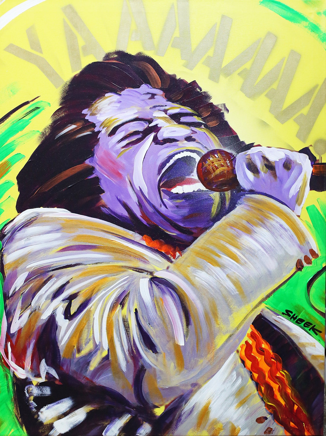 James Brown Original oil painting by Sheek (31 x41) Canvas art,Jazz,Music.