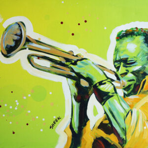 Miles Davis is Original Oil painting By Sheek On Canvas (31 x41),Jazz ,Music,Prints.