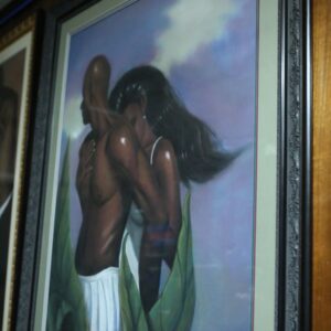 My protector By Laurie Cooper is original pastel and it comes Framed and matted,(46'' x60")Black Art,African american art,Prints,Canvas Art.