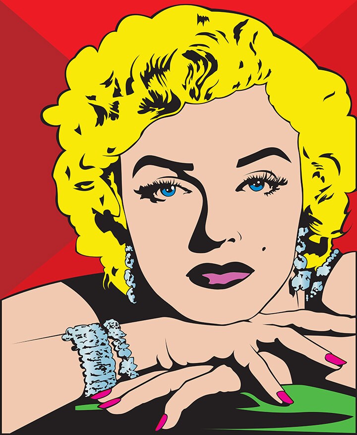 Marilyn Monroe Pop Art ,(22x27)Canvas Art,Prints,Movie Star,wall Art.