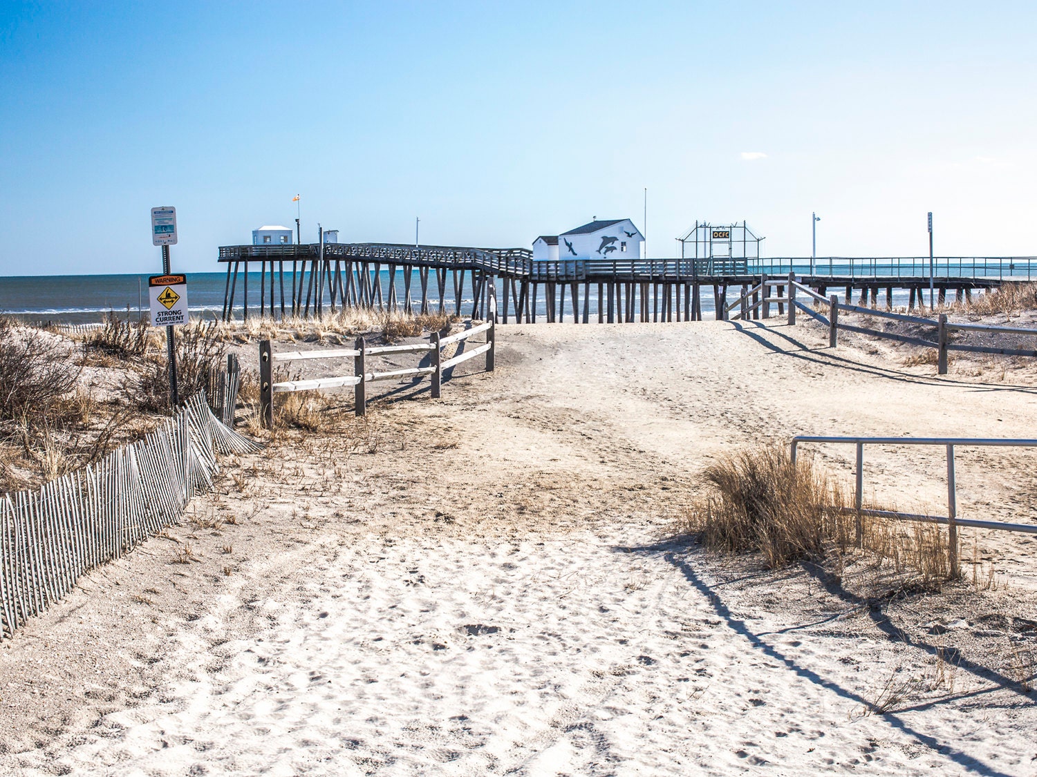Photograph of Ocean City NJ Fishing Pier (12 x14),Canvas Art,Photo,wall art.