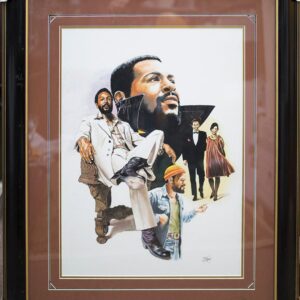 Marvin Gay is original Watercolors Painting by Tom McKinney (34x40) Framed and Matted,Black Art,African american art.