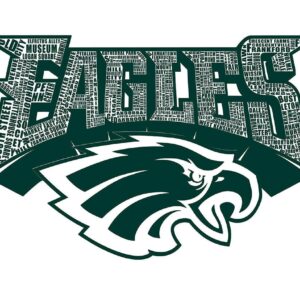 Philadelphia Eagle Typography Art,Canvas Art (12 x14) Art On Canvas,Prints,Posters,Wall Art.
