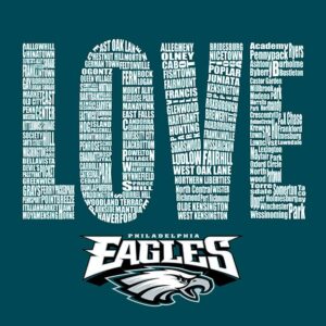 Philadelphia Love Eagle Typography Art,Canvas Art(20x27) Art On Canvas,Prints,Posters,Wall Art.