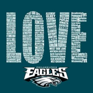 Philadelphia Love Eagle Typography Art,Canvas Art(12 x14) Art On Canvas,Prints,Posters,Wall Art.