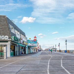 Ocean City Nj Board Walk Day time With Manco Pizza, (20x27),Canvas Art,Photo