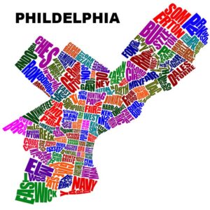 Philadelphia Neighborhood Typography Map(20x20)