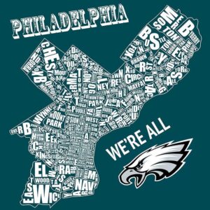 Philadelphia Typography with Eagle On canvas