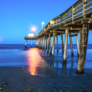 Photography Art Of Ocean City ,NJ,With the Moon,Canvas Art (20x27)