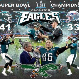 Eagles Super Bowl Collage ,Canvas Art(20x24) Stretched on 1.5 wood.