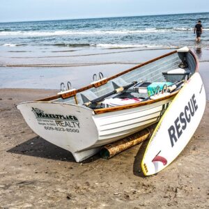 Photograph of Margate City,Nj Beach Rescue boat,Canvas Art,Photo,Wall Art,Ocean Art. (30x40)