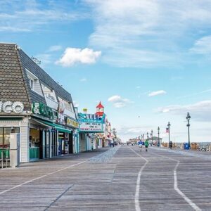 Ocean City Nj Board Walk Day time With Manco Pizza, (30x40),Canvas Art,Photo