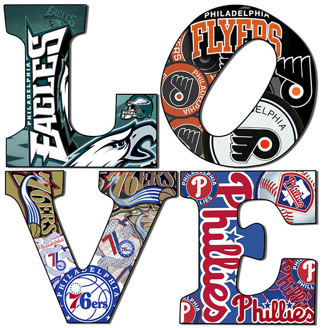 Philadelphia sports Love Teams 5,Canvas Art ,Wall Art,Eagles ,Flyers , Phillies. - Image 3