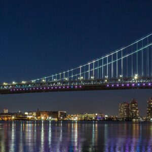 Philadelphia Ben Franklin Bridge Canvas Art(12 x36) Art on Canvas,Prints,Philadelphia photography,Wall Art,Skyline,Black and white.