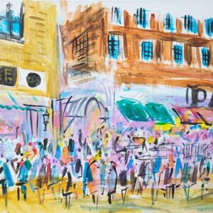 Original Acrylic on Canvas Painting for Park,Rouge Restaurant  By Joe Barker (15x30)