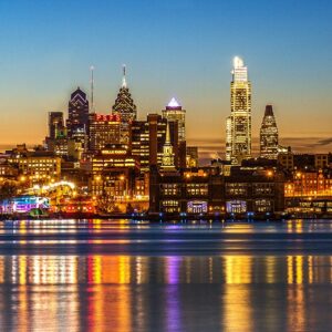 Philadelphia Skyline from Camden (24x36) 2017 Canvas Art-City Art-Prints-Wall art.