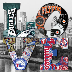 Philadelphia sports Love Teams 5,Canvas Art ,Wall Art,Eagles ,Flyers , Phillies.
