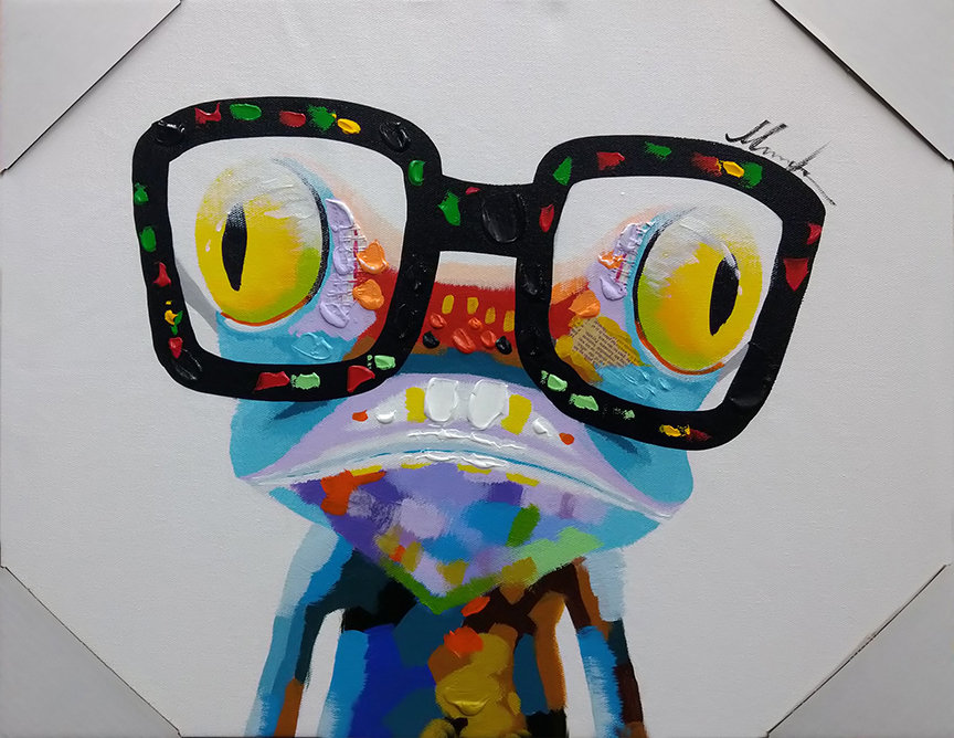 Frog with Sunglasses ,Original Oil Painting (20x24)