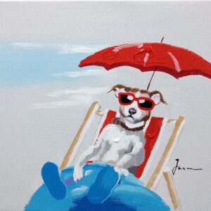 Relax at the Beach is Original oil Painting on Canvas 24 x36