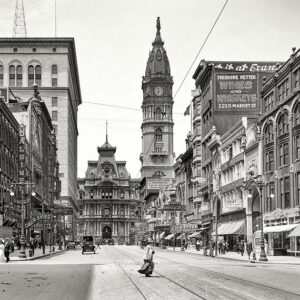 Philadelphia City Hall Looking Market East,Vintage Philly,Old Philadelphia,Canvas Art,Philadelphia Photography.Prints. 20x27