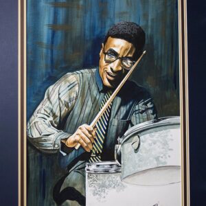 Max Roach is Original Watercolors Painting by Tom Tom Mckenney On Acid Free Board 26'' x34''