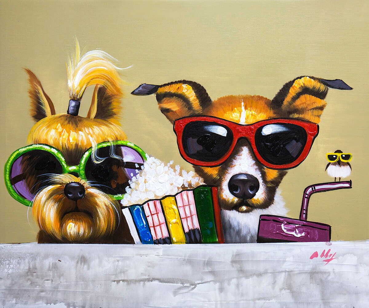 Giclee on Canvas Dogs with Sun Glasses (Gallery Wrapped) 16 x20